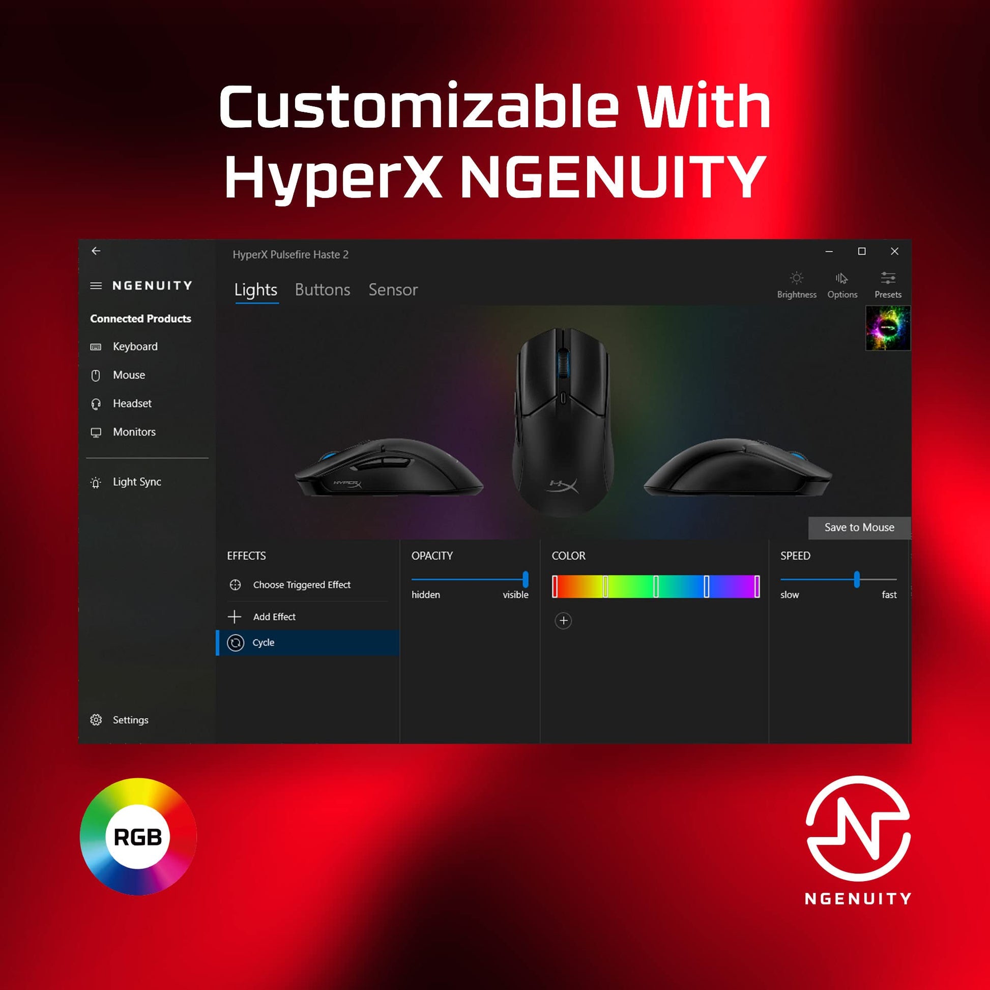 HyperX Pulsefire Haste 2 - Mouse para Juegos con Cable, Ultraligero, 53 g, frecuencia de sondeo de 8000 Hz, Sensor de precisión, Cable Hyperflex 2, Plug and Play, Color Negro