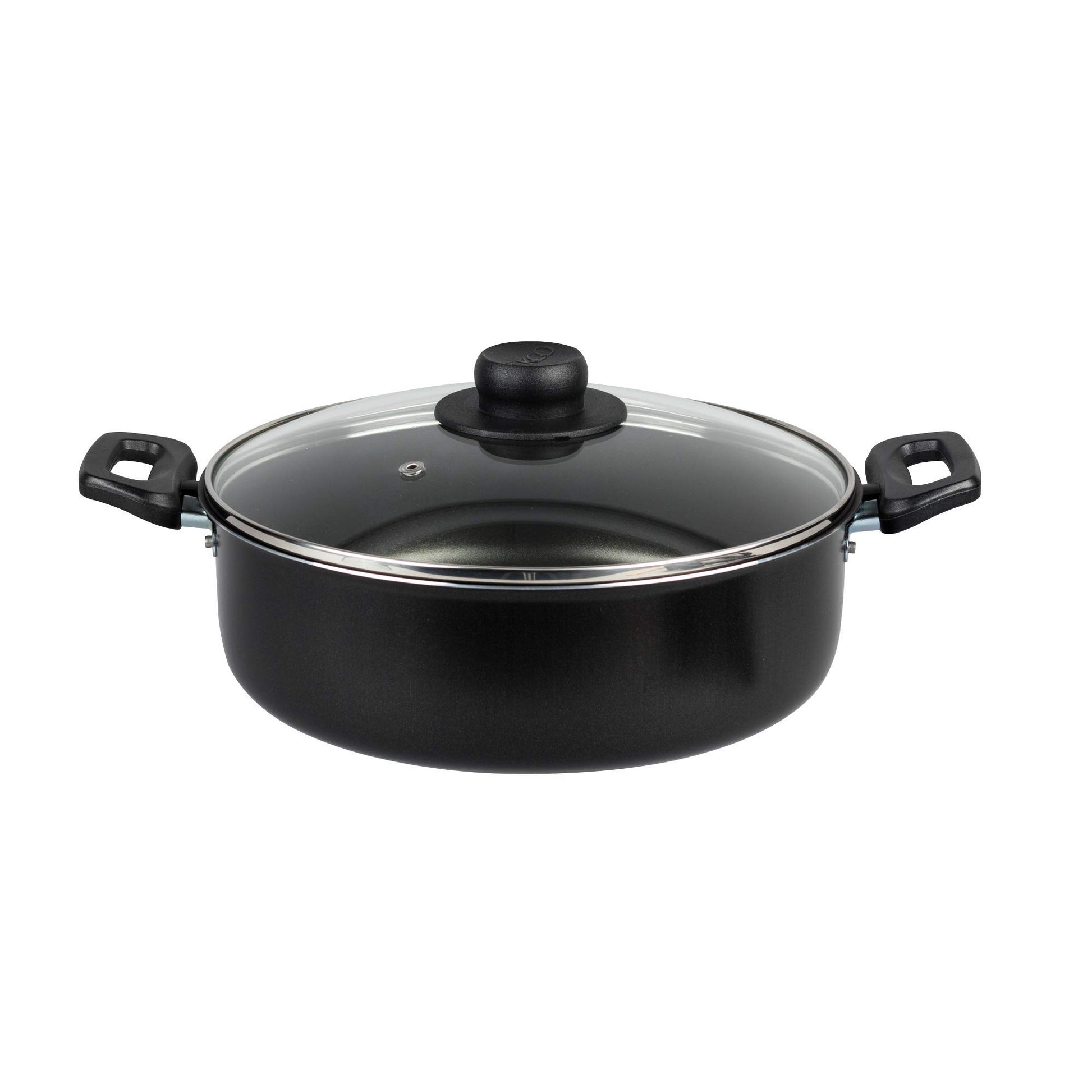 Batería de Cocina Ekco Negro con Antiadherente Serum 19 Piezas de Aluminio