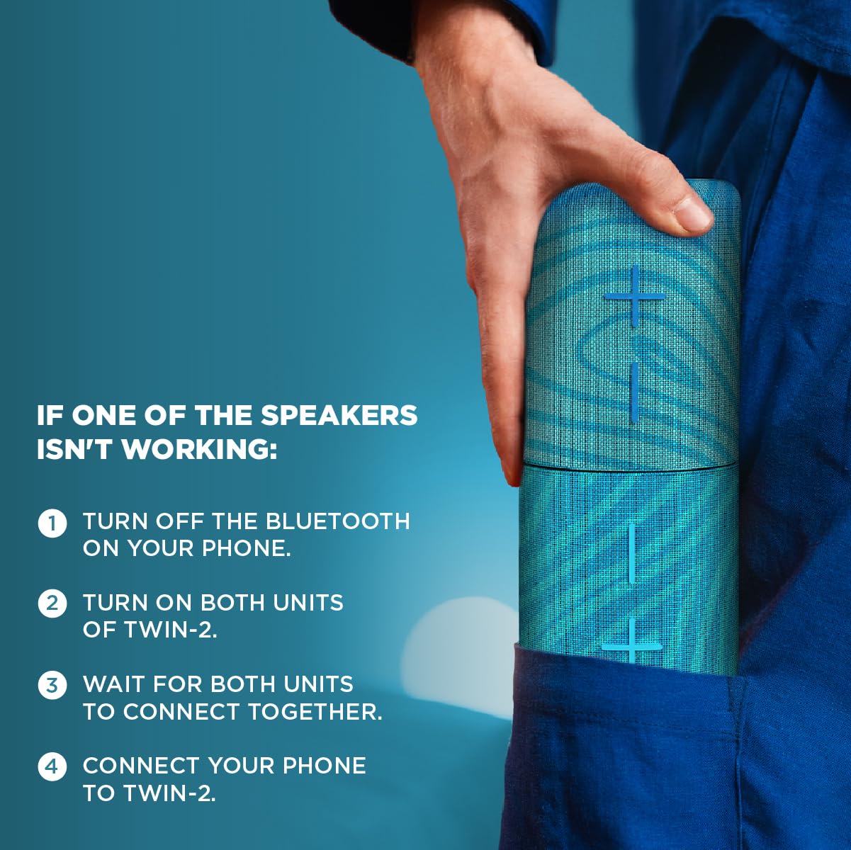 Stromberg - Mini altavoz portátil doble 2 en 1 con Bluetooth, potencia de 10 W, tiempo de reproducción de 10 horas, azul cielo y azul