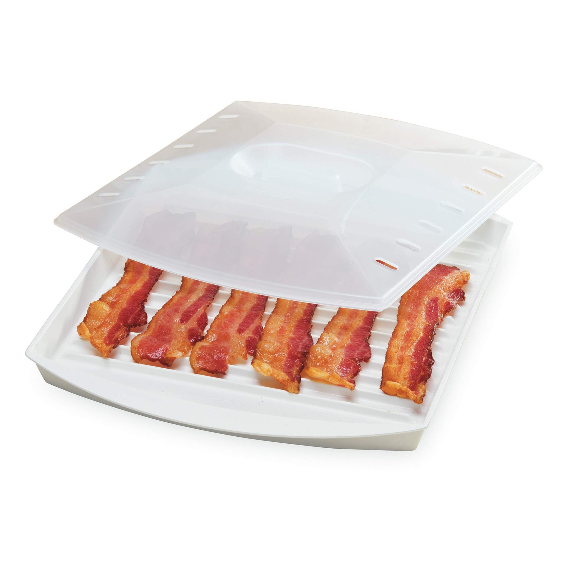Asador de Tocino Progressive Prep Solutions Rojo con Tapa para Microondas