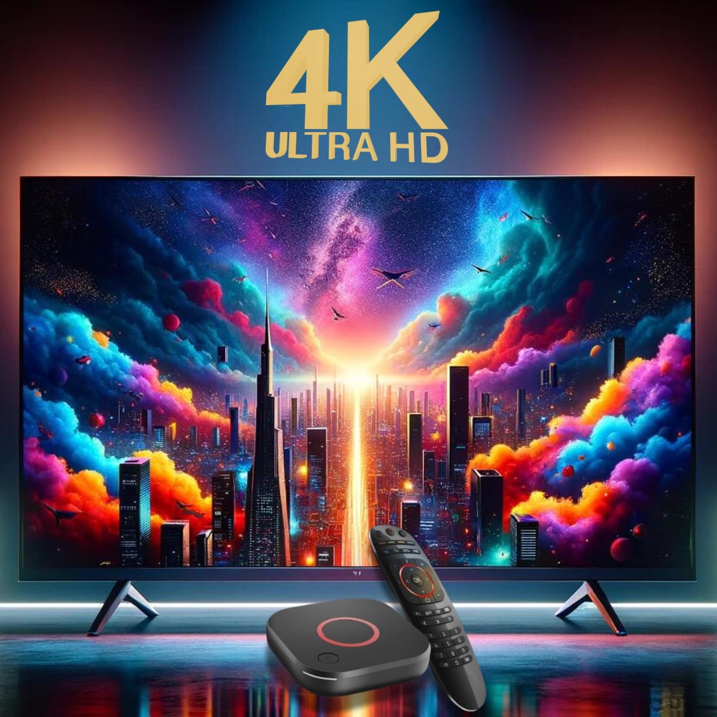 Set de TV 4K HDR Raxxio MAG544w3 Negro con Chipset Amlogic S905Y4 y Dolby Digital Plus