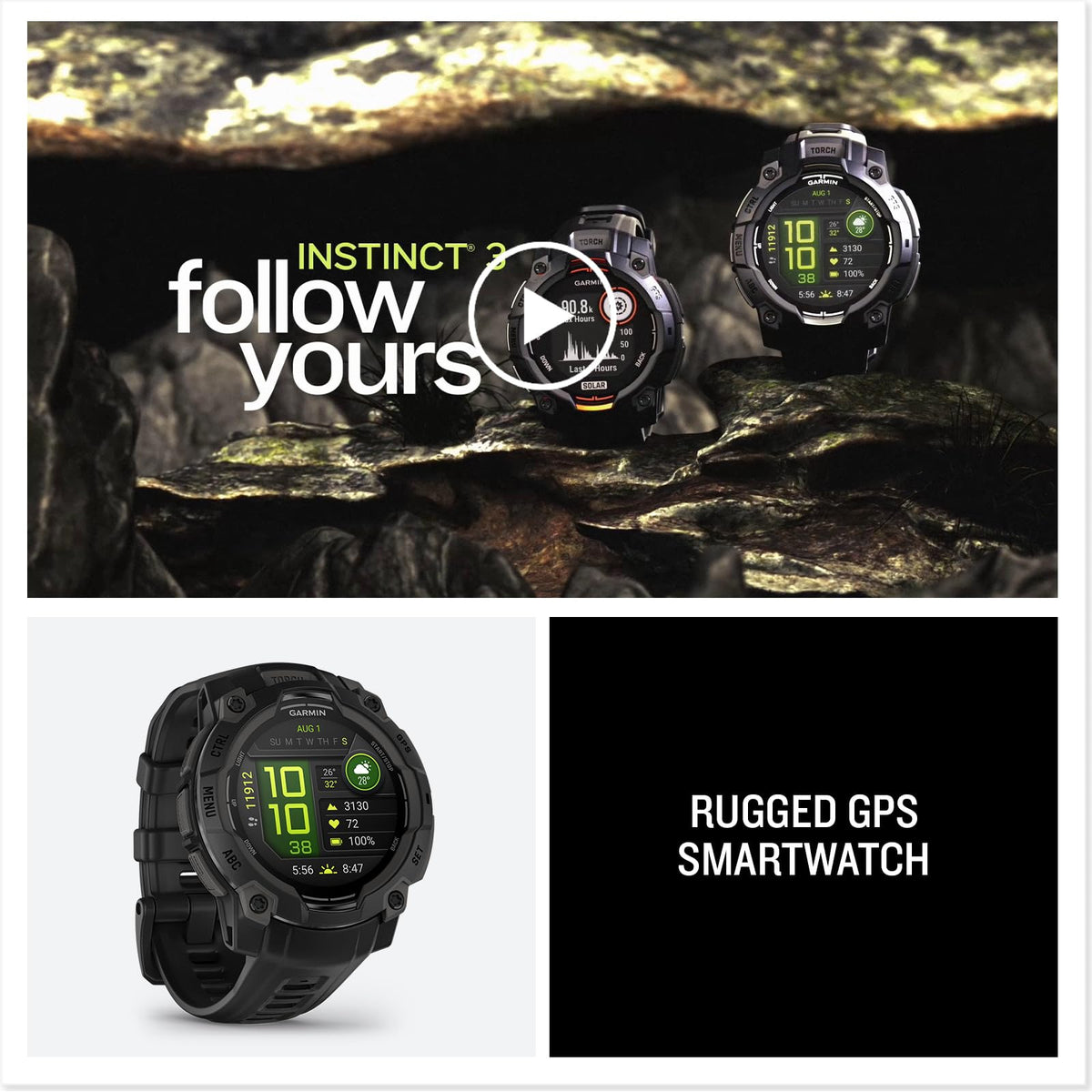 Reloj Garmin Instinct 3 Amoled Negro