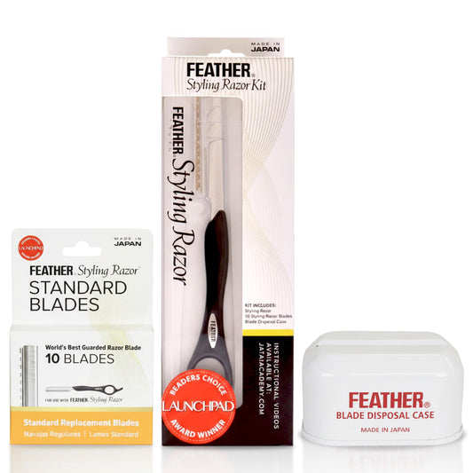 Styling Razor Japonés Feather cortadora de cabello manual (Negro)