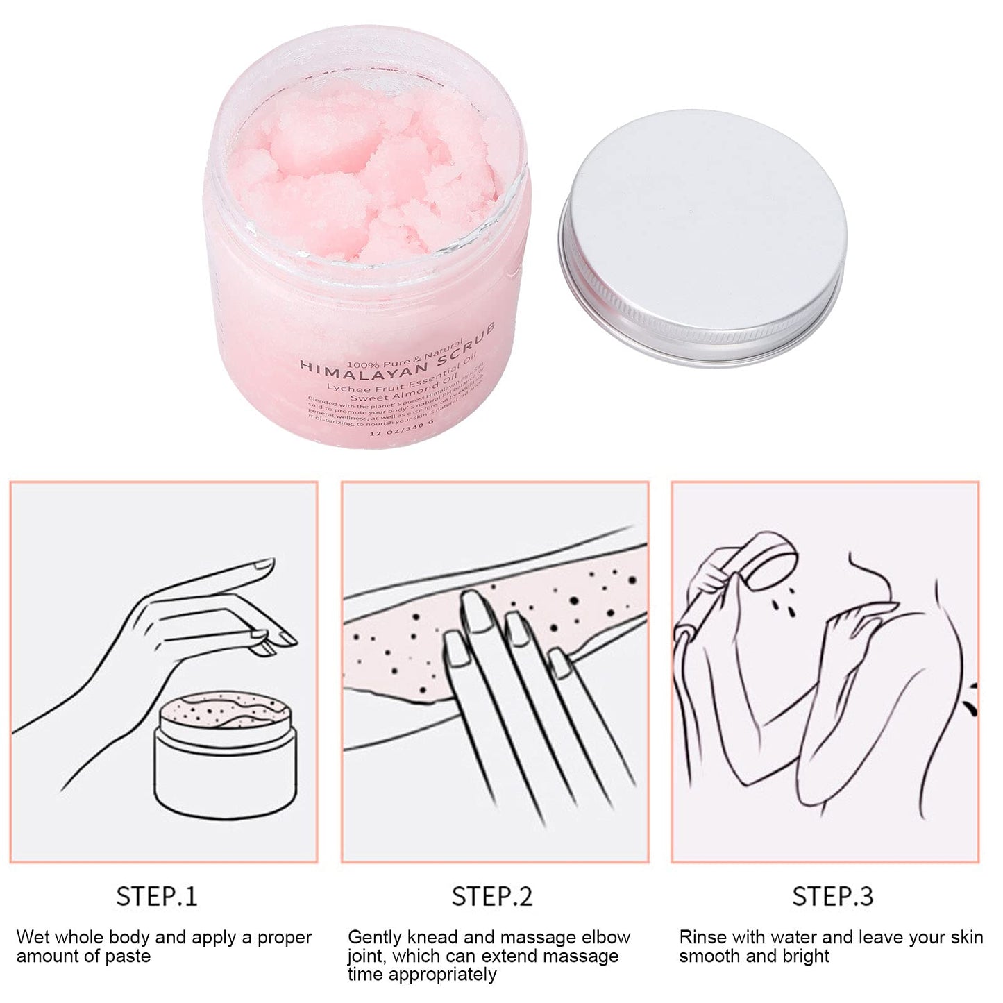 Exfoliante Corporal y Facial de Sal del Himalaya Cálido para Piel Hidratante