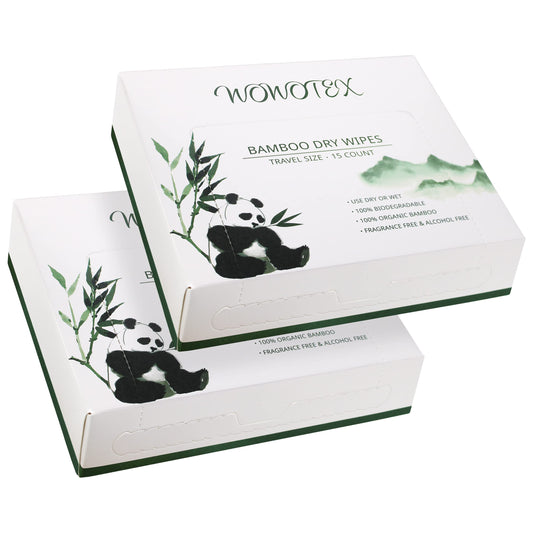 WOWOTEX - Toalla facial de viaje de bambú biodegradable, grande, 30 unidades, 2 unidades, extra gruesa, suave, limpia, para limpieza facial y corporal