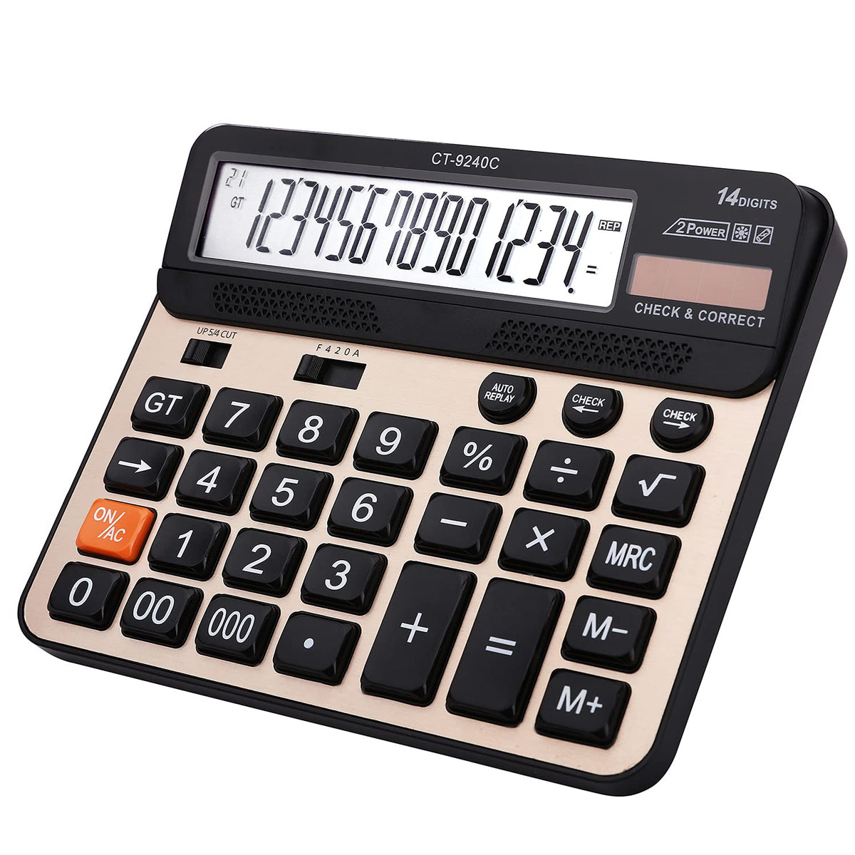 Calculadora Electrónica Philley LCD Grande 14 Dígitos Botones Grandes para Comprobar y Corregir