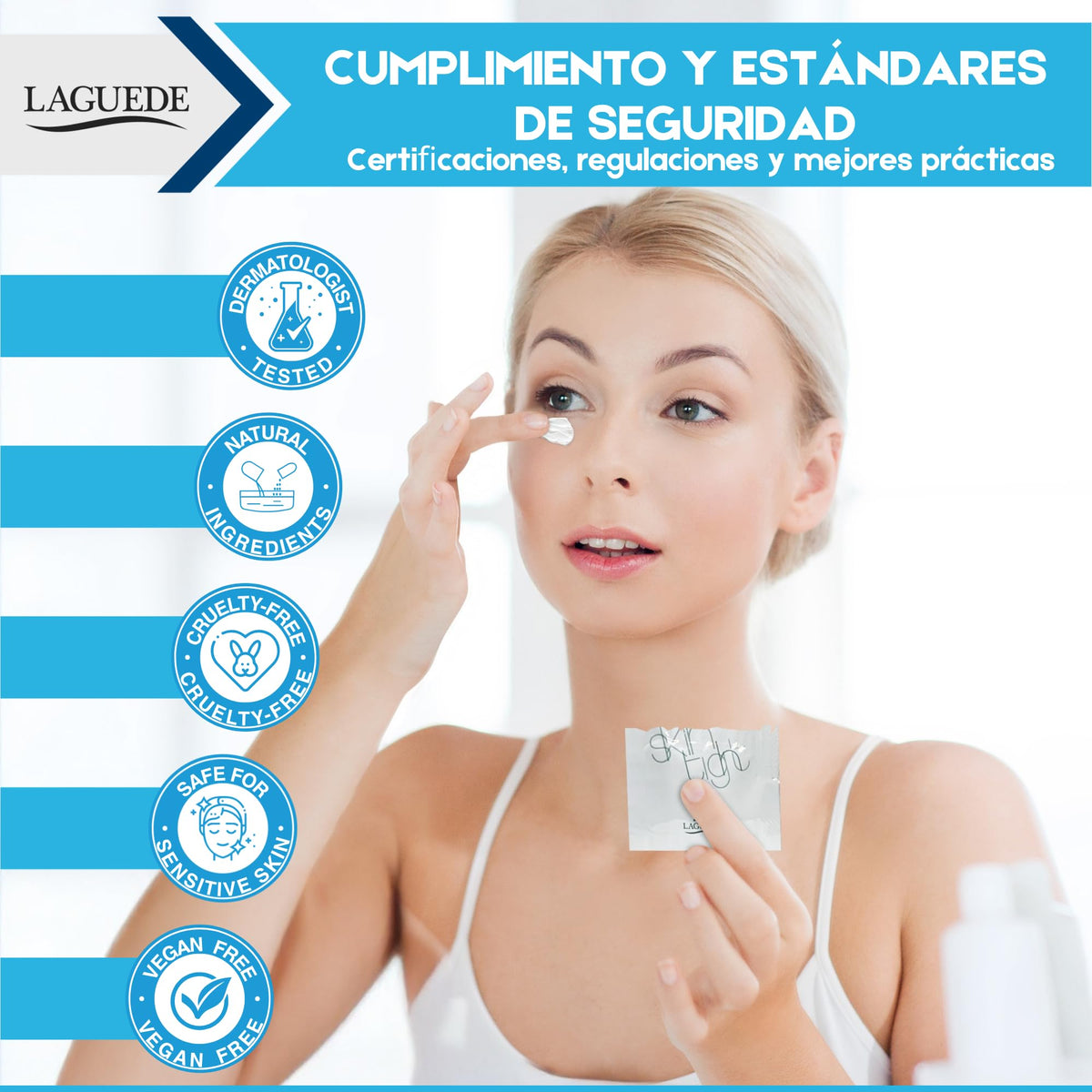 Skintight. Gel Eliminador Bolsas de Ojos Con Efecto Lifting Tensor Quita y Desinflama Bolsas Ojeras Líneas De Expresión y Arrugas - Gel Eye Tightener Para Mujeres y Hombres Apto Todo Tipo de Piel (10 sobres)