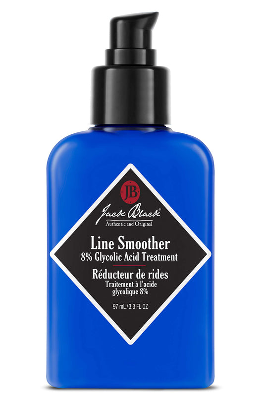 Jack Black - Line Smoother 8% Glycolic Acid Treatment, 3.3 fl oz - PureScience Formula, Fast-Acting, Smooths Skin, Helps Reduce Appearance of Wrinkles, Oil-Free Treatment, Helps Improves Skin Tone