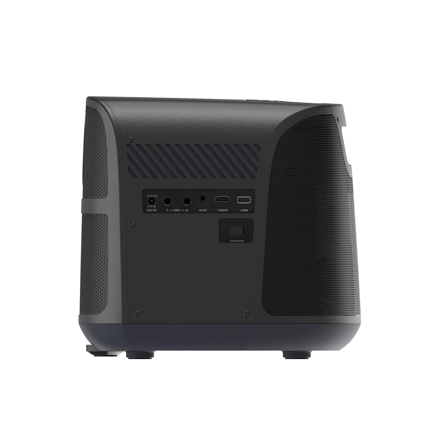 Ion Proyector LED portátil para Exteriores con Altavoces de 70 W, Bluetooth, batería Recargable, micrófono, Conexiones USB y HDMI, 720P HD