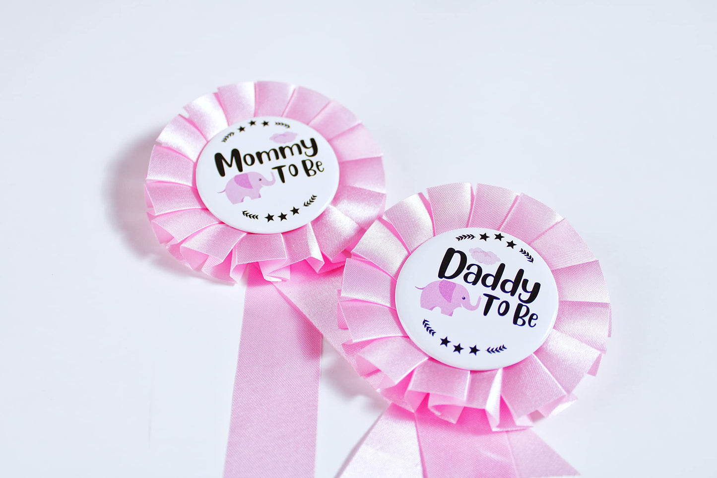 PATICARRY - Juego de decoraciones de ducha para bebé niña rosa con elefante rosa para baby shower