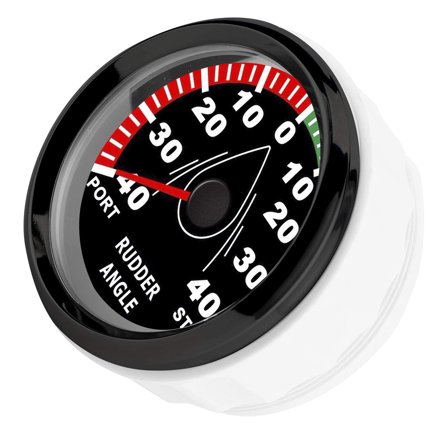 Indicador de ángulo de Timón, 85 Mm Medidor de ángulo de Timón de Barco IP67 Impermeable Retroiluminación Multicolor 9-32V Dirección Ajustable(Marco negro sobre negro)