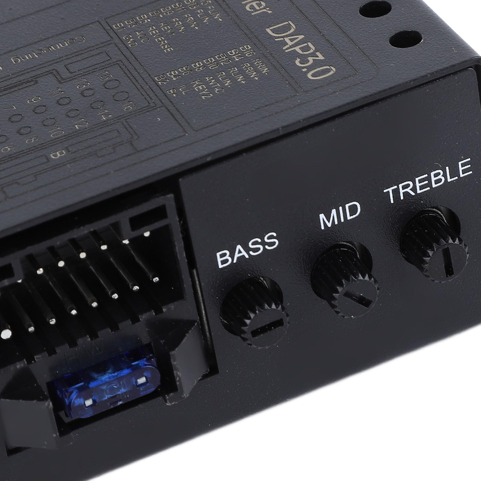 Jiawu Amplificador DSP para Coche, Amplificador de Potencia de Clase AB de 4 Canales y 50 W, relación señal/Ruido de 96 dB, Caja Estable de 2/4 ohmios