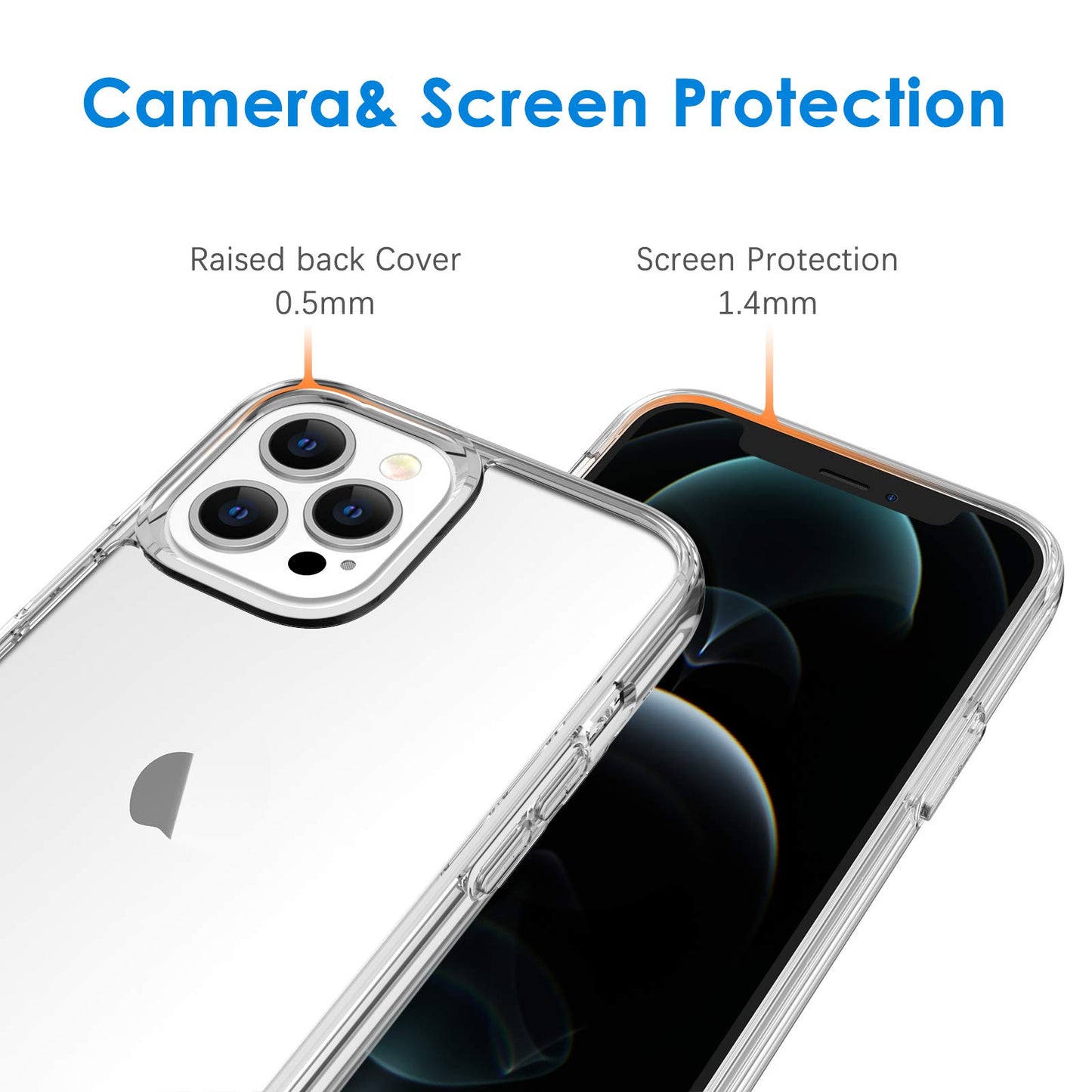JETech Funda para iPhone 12 Pro MAX 6.7 Pulgadas, Anti-Amarillo Antigolpes Carcasa, Antiarañazos Respaldo Transparente (HD Clara)