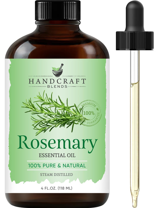 Handcraft Blends Handcraft Rosemary Essential Oil - Huge 4 OZ - 100% Pure & Natural â€“ Premium Therapeutic Grade with Premium Glass Dropper