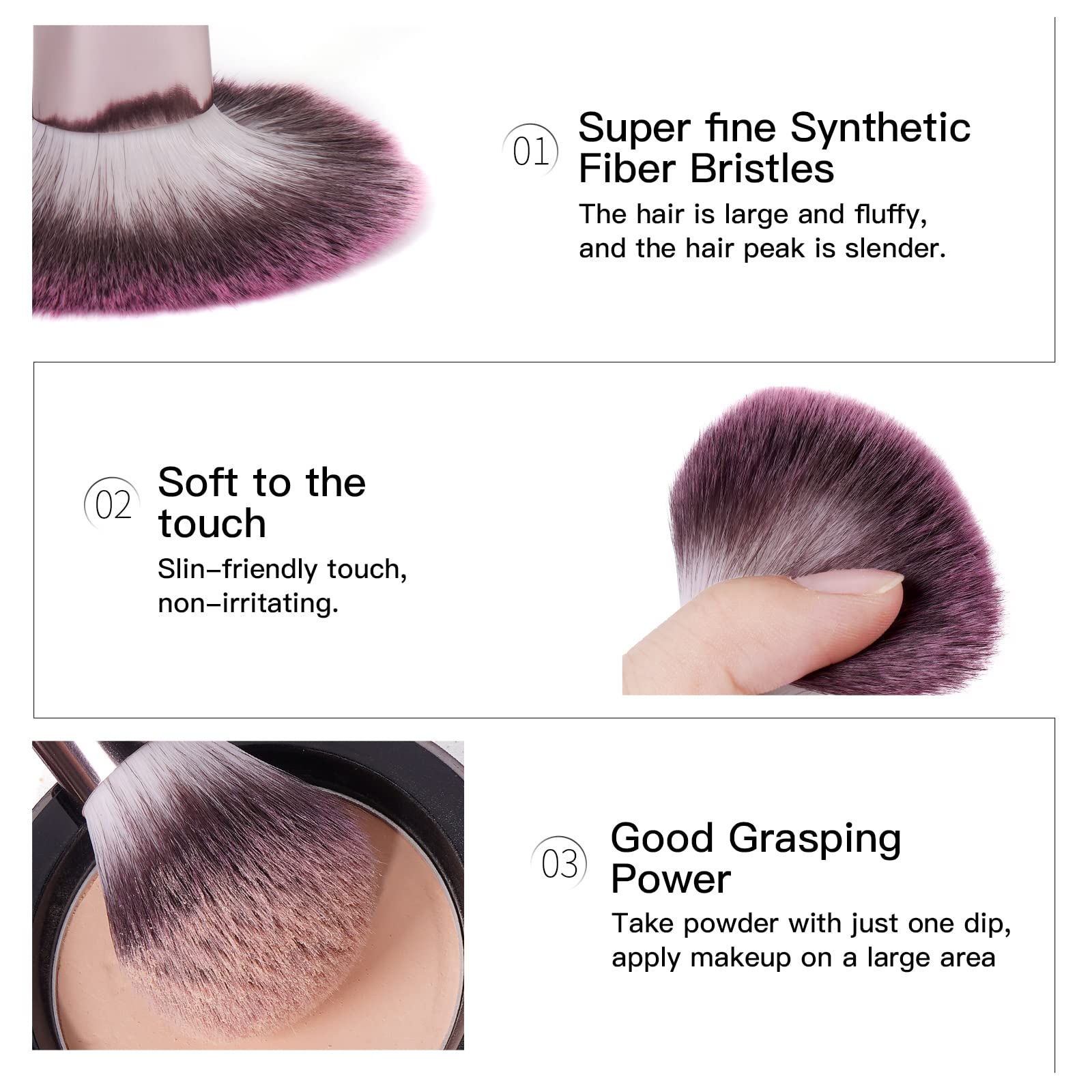 Brochas de Maquillaje con Estuche 18 Piezas Set de Brochas para Maquillaje Profesional Juego de Brochas Kabuki Sintético Premium Sombra de Ojos en Polvo para Base de Maquillaje (Rosa)
