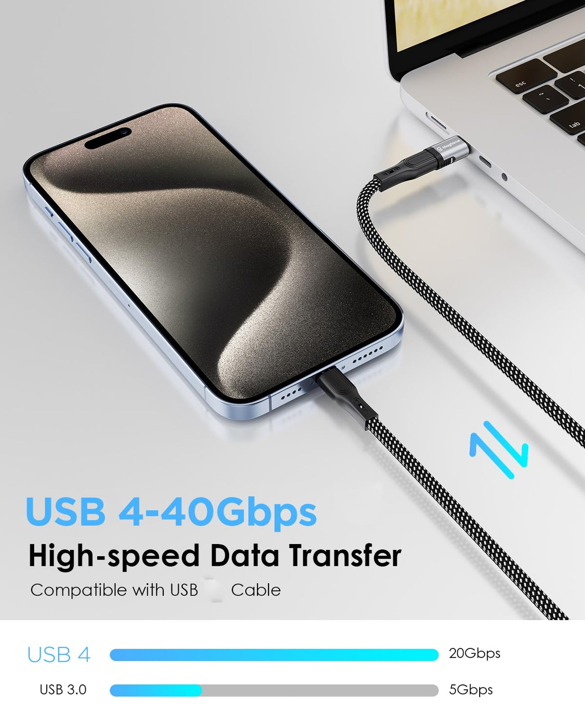 Adaptador USB C 24 Pines Magtame 240 W USB 4 Magnético