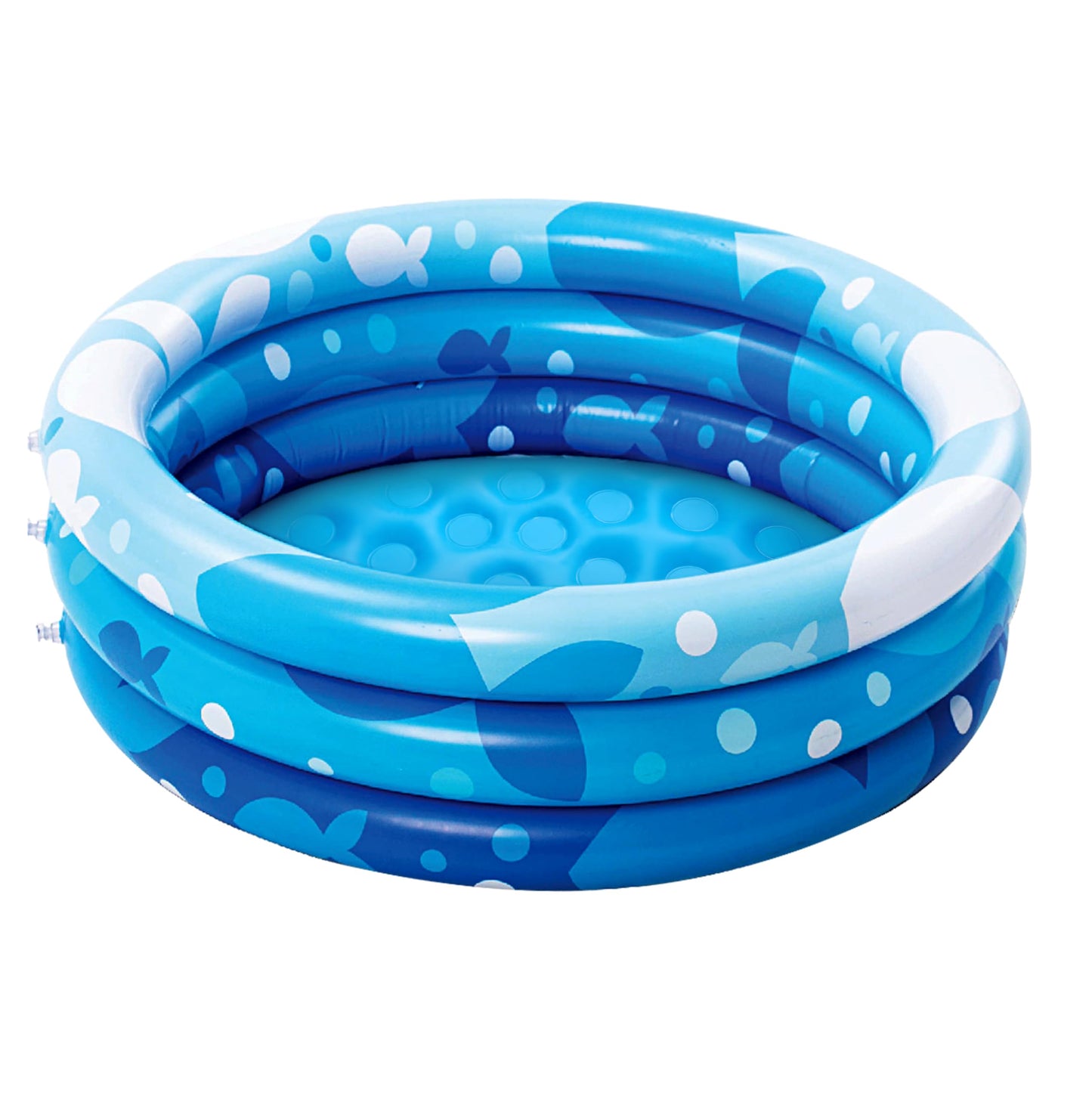 Piscina Infantil Inflable Sloosh Azul patrón Geométrico 3 Anillos para Niños