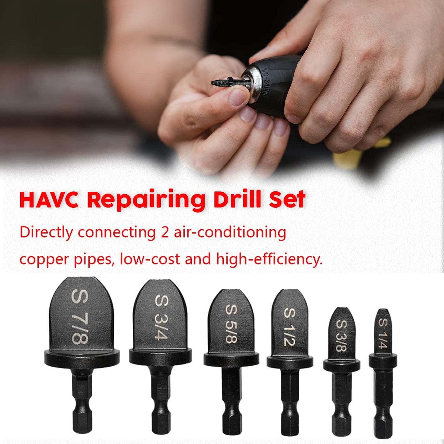 Juego de Brocas XINYUICEAN Aluminio y Cobre Expansor de Tubo para Aire Acondicionado