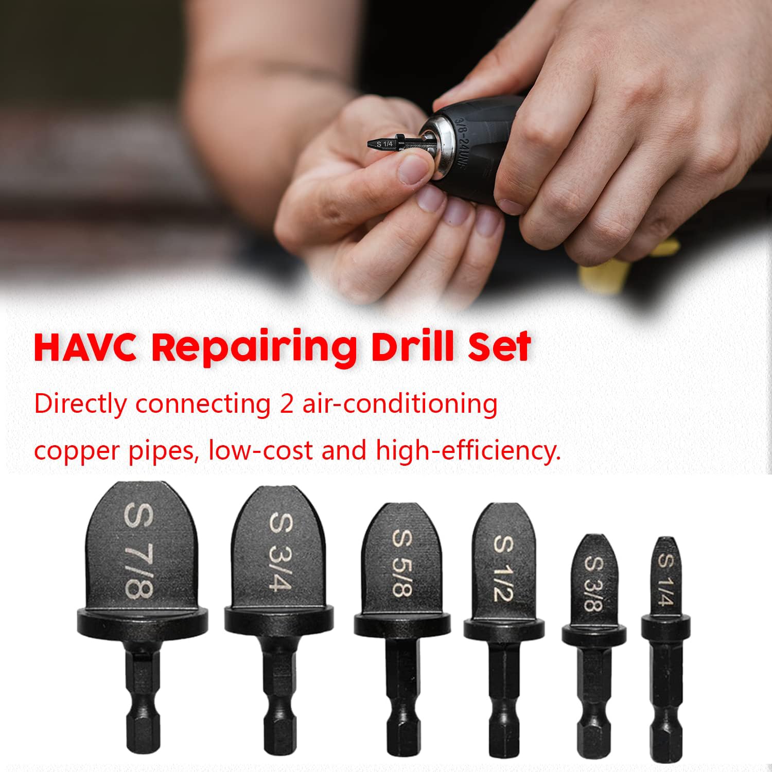 Juego de Brocas XINYUICEAN Aluminio y Cobre Expansor de Tubo para Aire Acondicionado