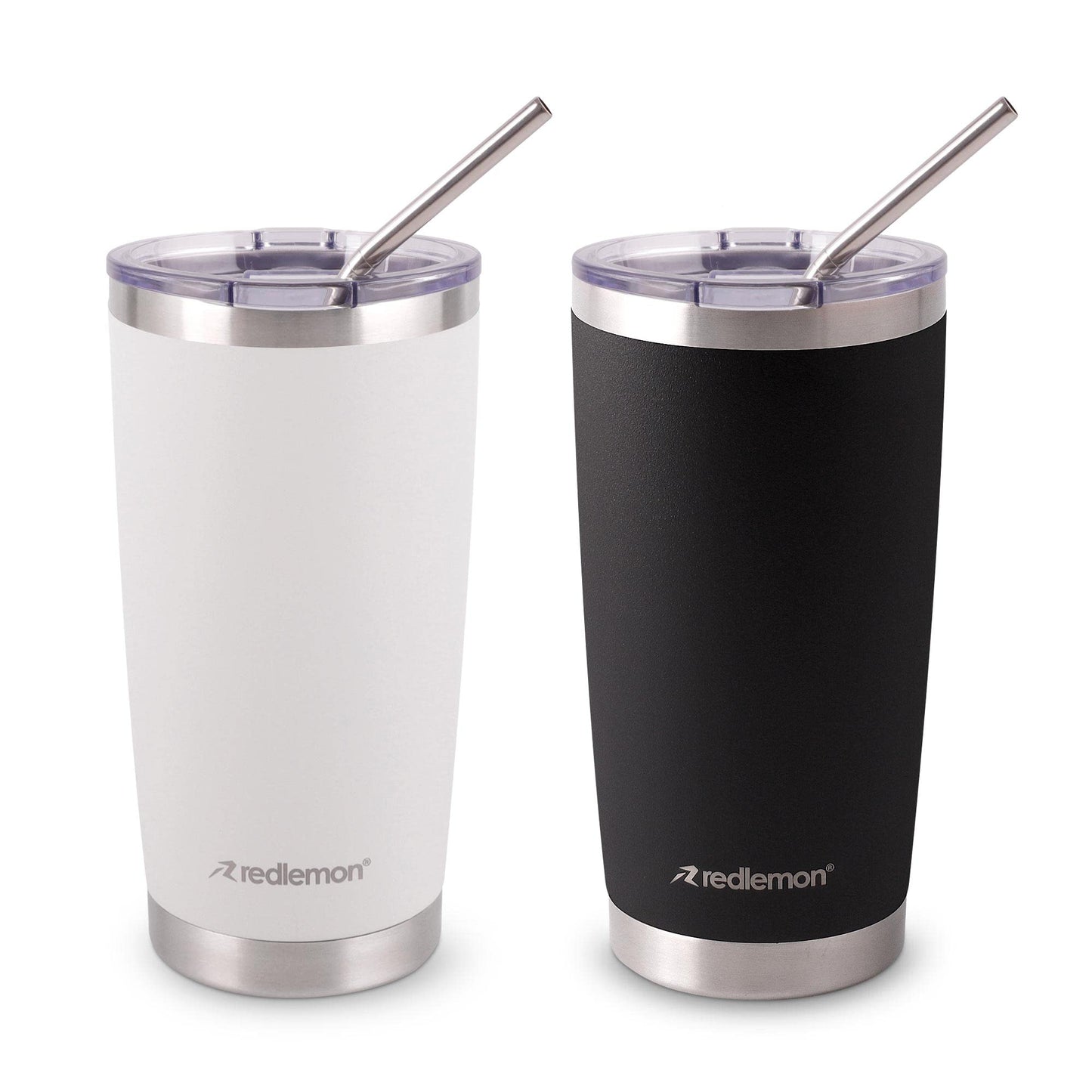 Vaso Térmico Redlemon Acero Inoxidable Doble Pared 600 ml con Tapa Hermética y Popotes