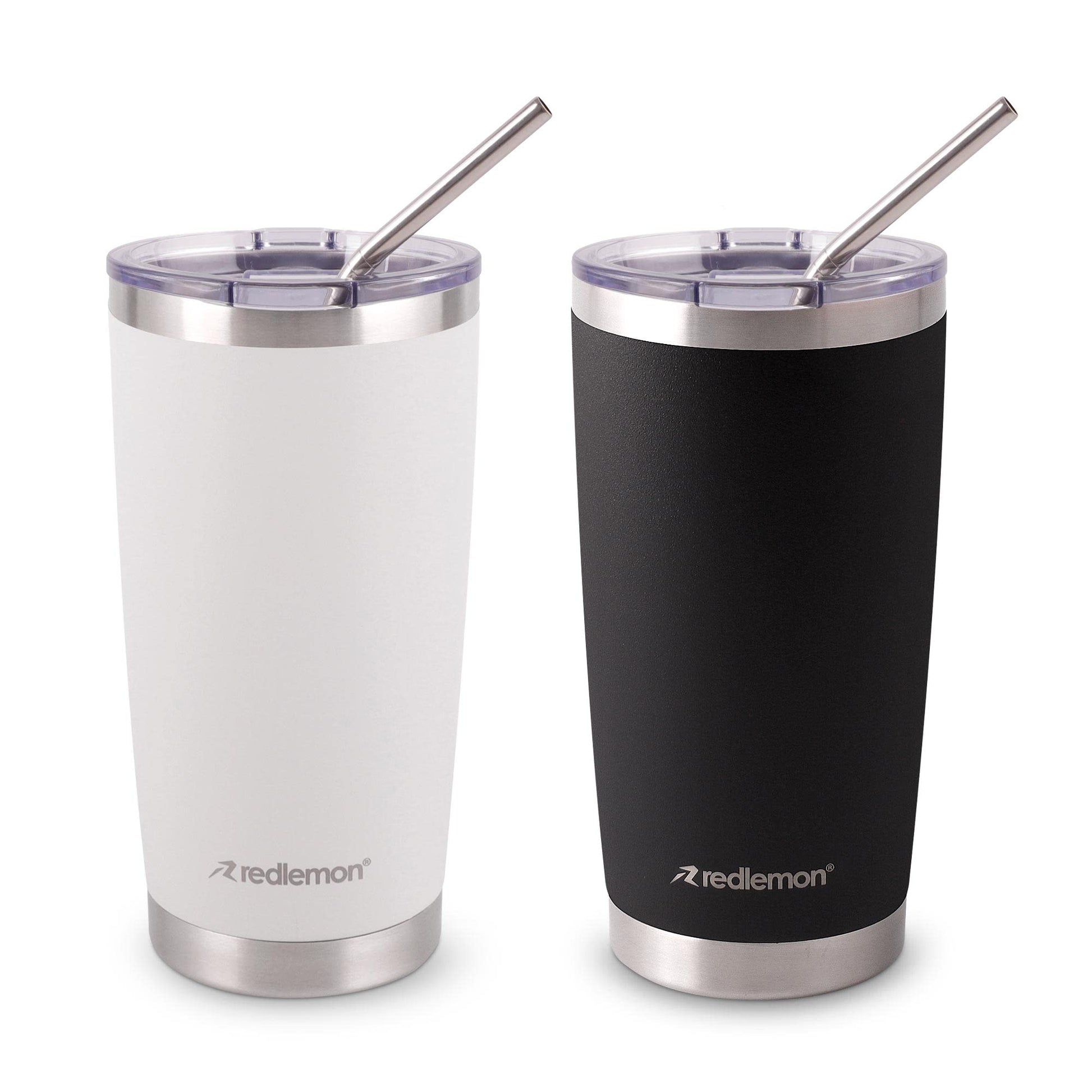 Vaso Térmico Redlemon Acero Inoxidable Doble Pared 600 ml con Tapa Hermética y Popotes