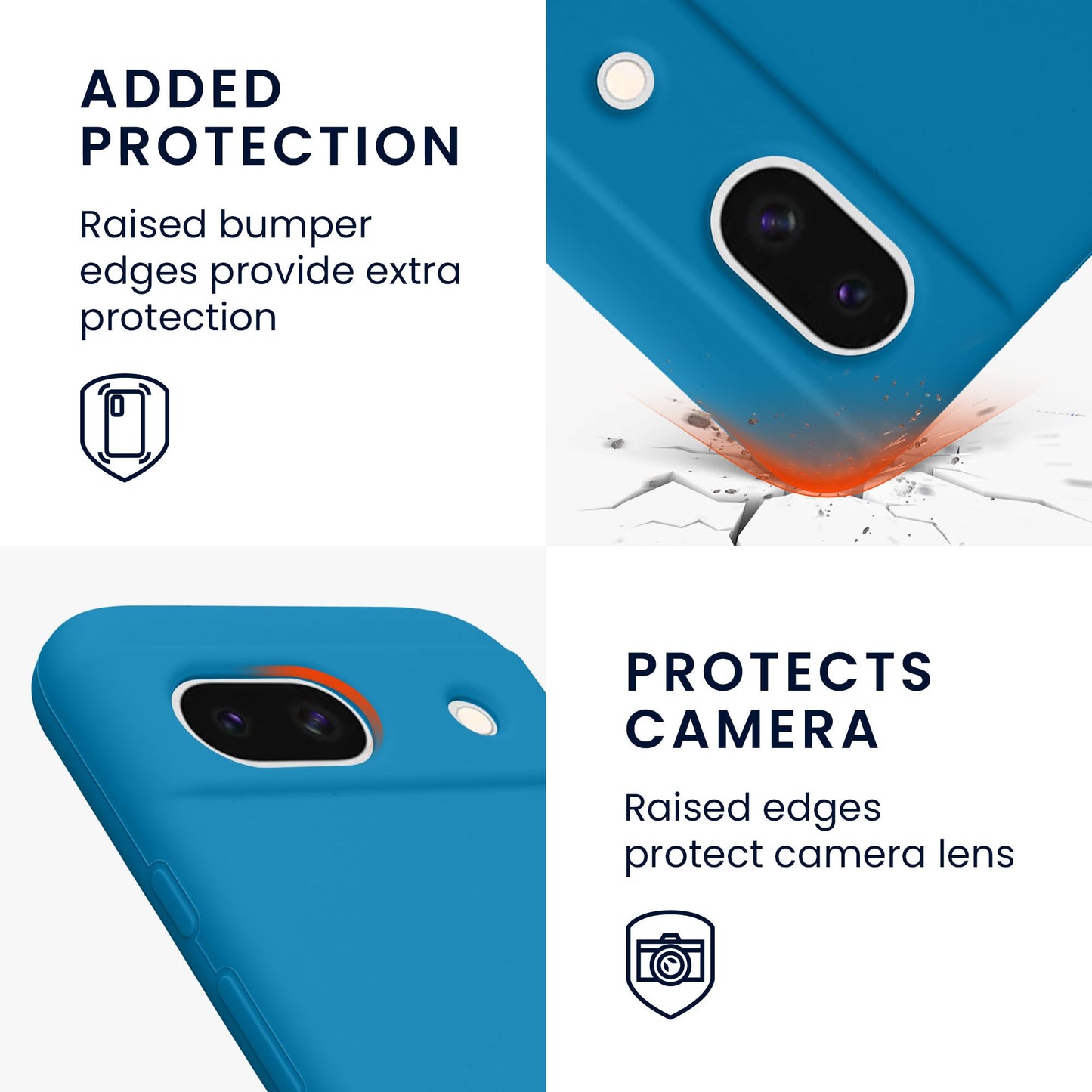 kwmobile Carcasa Compatible con Google Pixel 8a Funda - Case TPU y Silicona antigolpes - Apto Carga inalámbrica - Azul océano