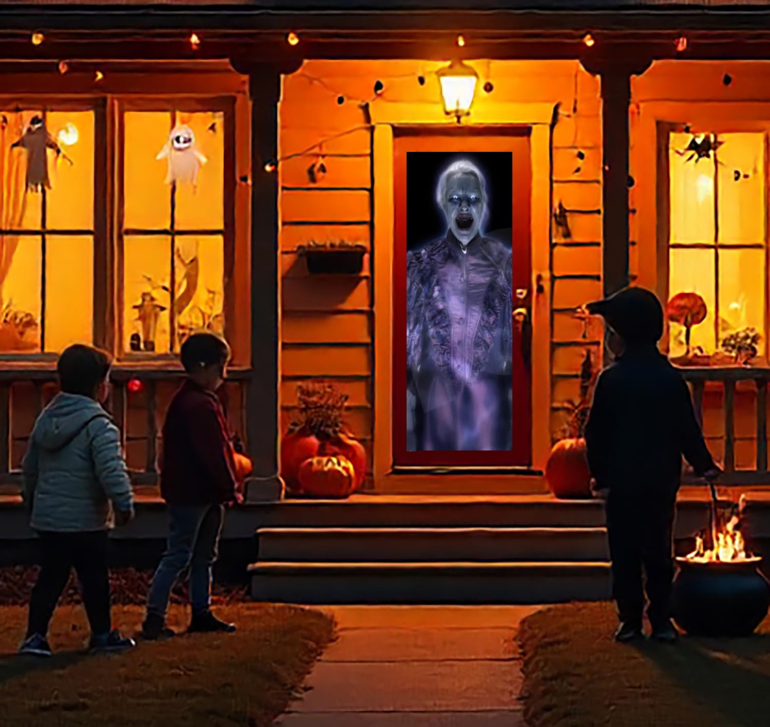 visualización de proyección trasera holográfica de 48 x 72 pulgadas con accesorios de montaje para proyectar videos de Halloween