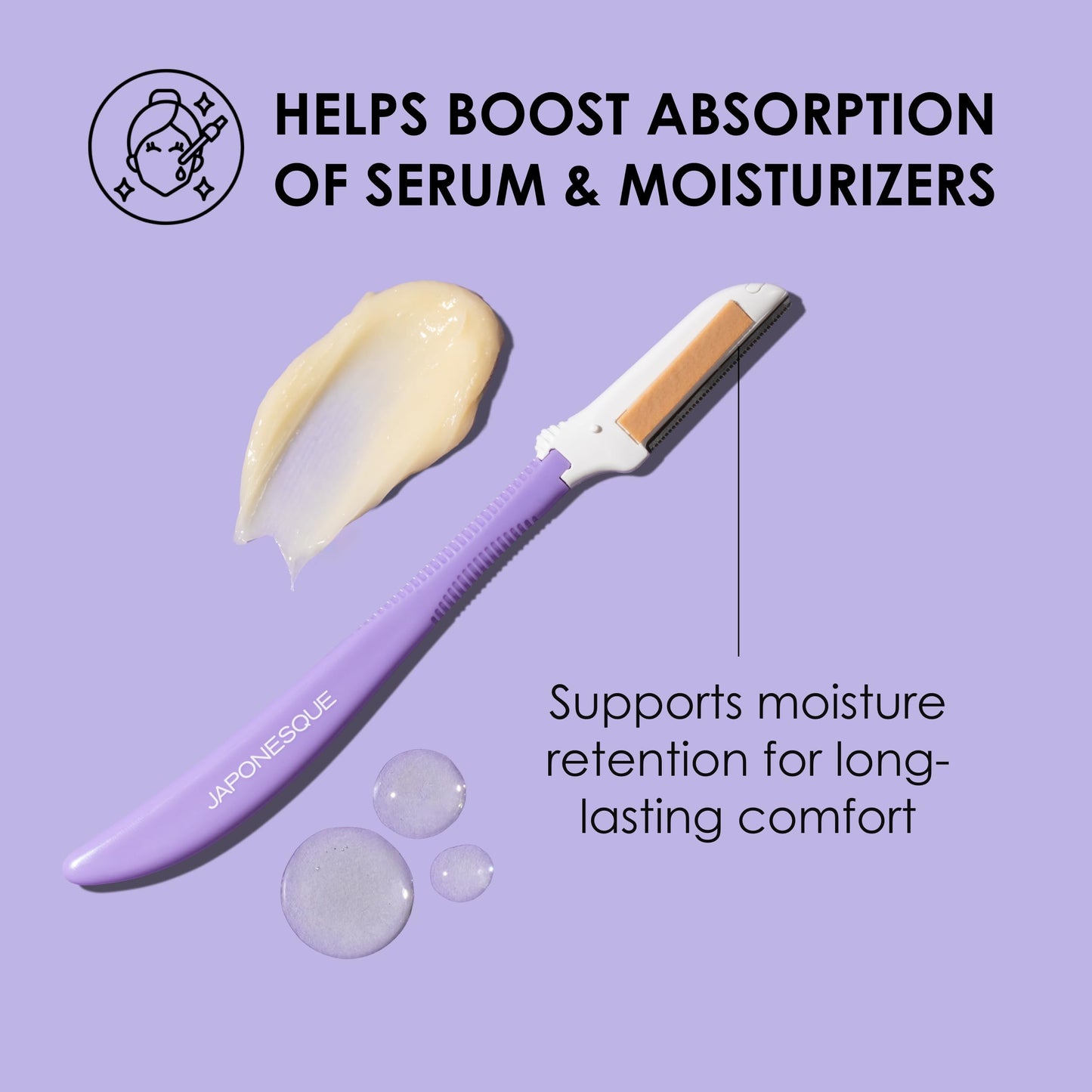JAPONESQUE Maquinilla de afeitar desechable Japonesque Soothe+ Dermaplane para el rostro de la mujer; exfoliación facial, depilación, afeitadora de cejas y afeitadora facial para mujeres y hombres. Co