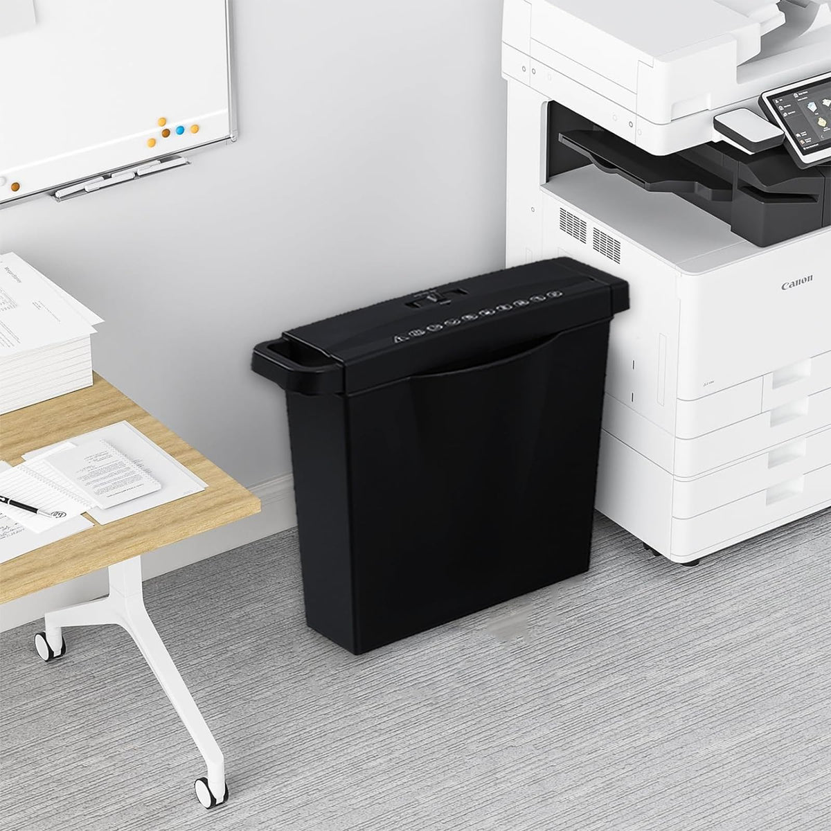 Trituradora de Papel IOWHDS Blanca con Diseño de Brazo Telescópico para Oficina en Casa