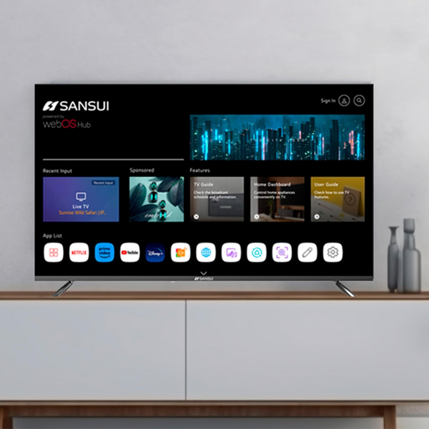 Televisor Sansui UHD 4K Ultra HD Smart TV 50 Pulgadas con Dolby Vision y HDR10 Compatible con Alexa y Apple Airplay Series 2024