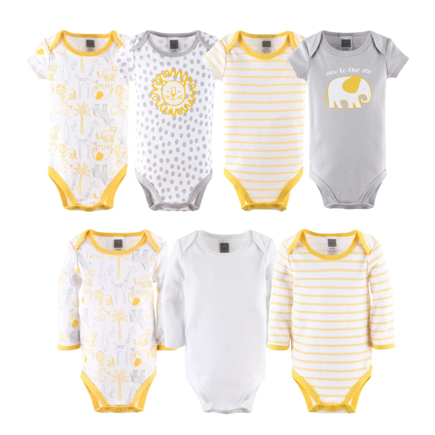 The Peanutshell Juego de regalo para recién nacidos para bebés niños o niñas | Juego de ropa y accesorios neutros para recién nacidos de 23 piezas | Temática de safari amarillo