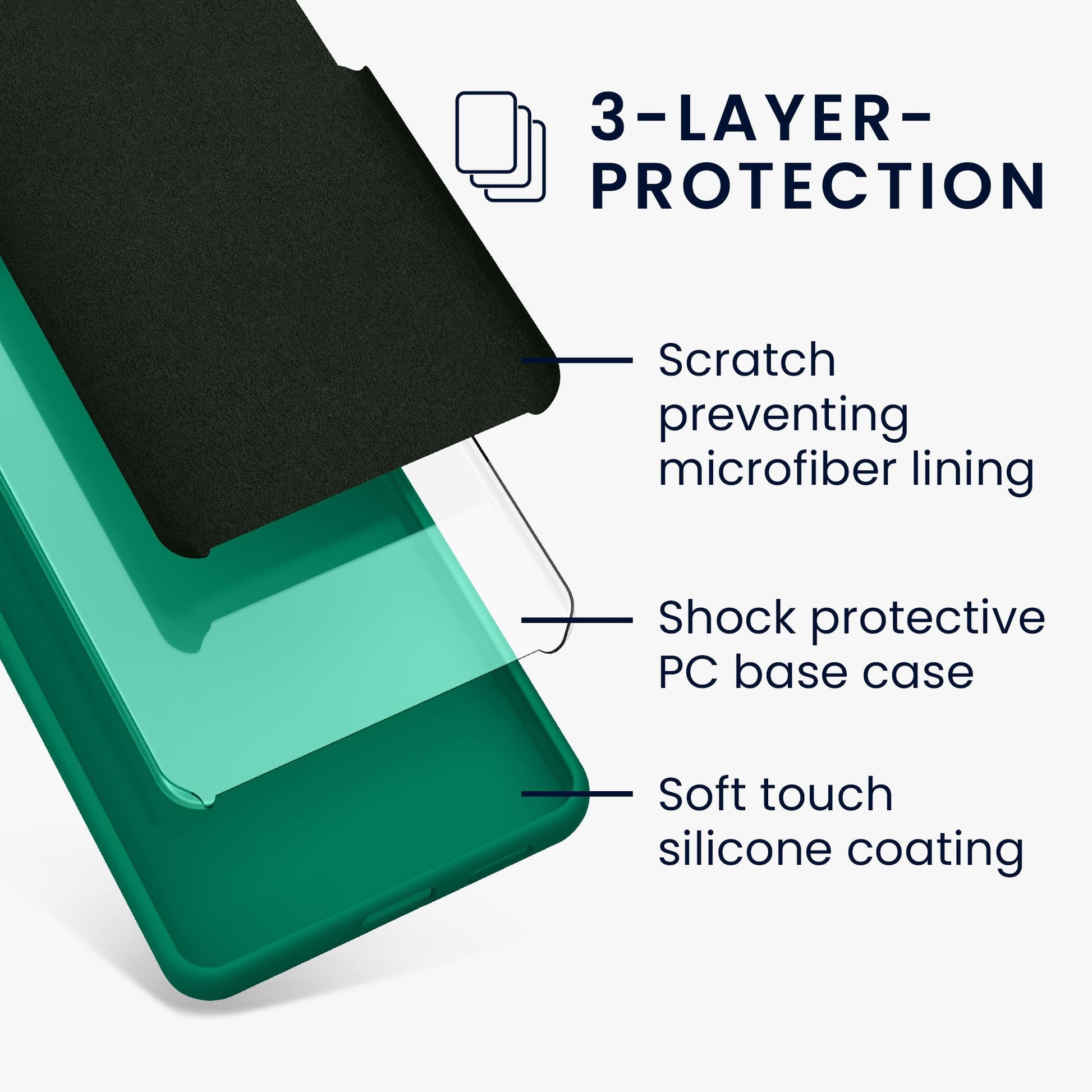 kwmobile Carcasa Compatible con Google Pixel 7a Funda - Case TPU y Silicona antigolpes - Apto Carga inalámbrica - Verde Esmeralda