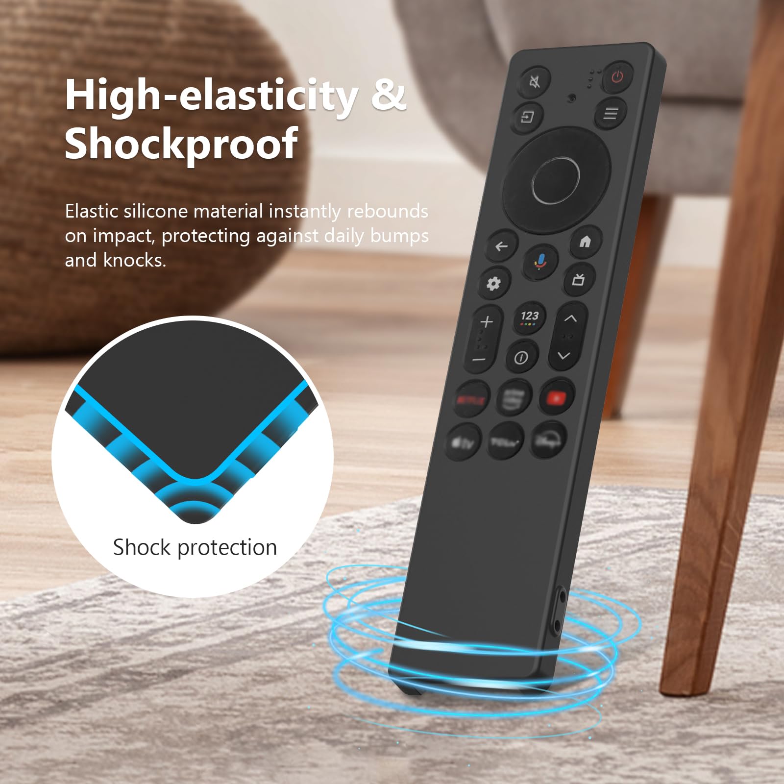 Funda USTIYA para Control Remoto TCL Negro Shockproof Cover Accesorios