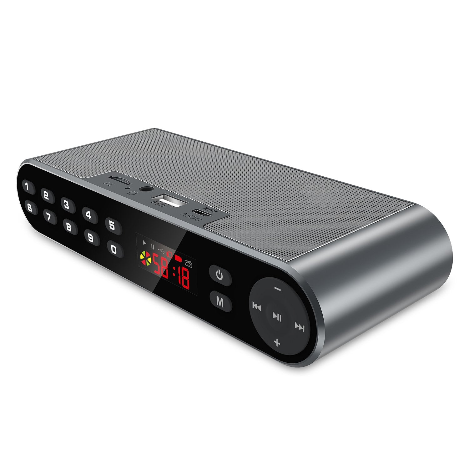 Antimi Bluetooth Speaker,FM Radio Player Stereo Portable Wireless Speaker Drivers with HD Sound, Built-in Microphone, High Definition Audio and Enhanced Bass,Feel free to switch your radio(Black)