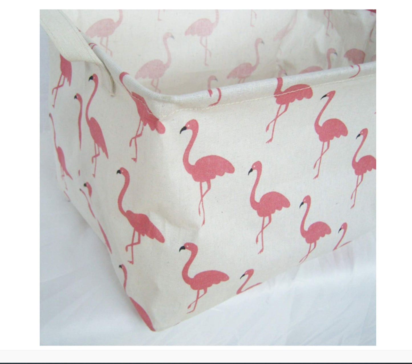 Cesta de almacenamiento rectangular de flamenco, cesta de almacenamiento plegable, caja de almacenamiento con revestimiento impermeable y asa. Utilizado para organizar juguetes y ropa de niños, libros, cestas de regalo