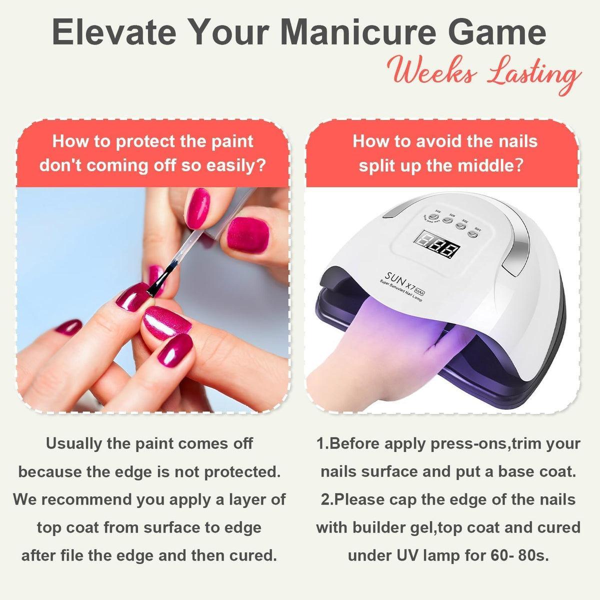 SXVME Uñas postizas cortas almendradas Ombre Press on Nails, uñas postizas cortas degradadas blancas y rosas Press ons, calidad de salón, uñas postizas acrílicas gruesas hechas a mano de