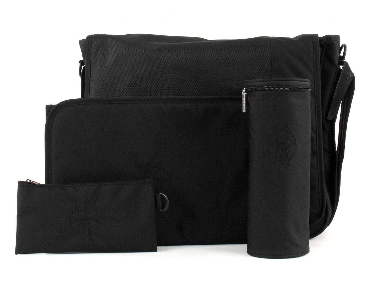 Lassig Messenger Diaper Bag, retazos negro (Patchwork Black), Una talla