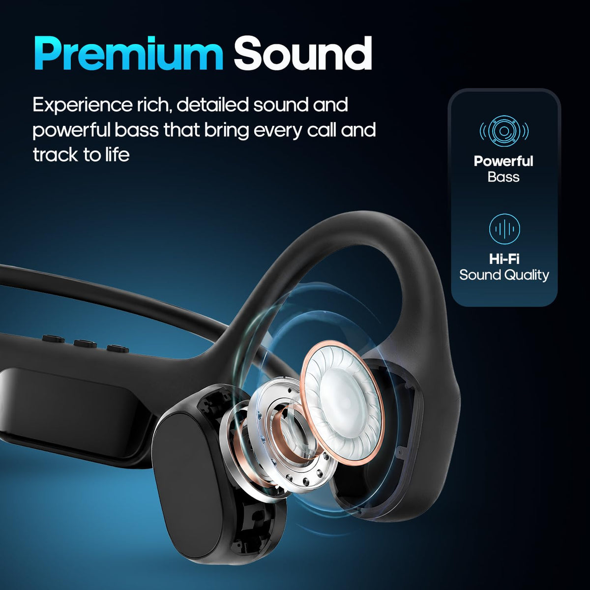Auriculares de Natación MkMallard Impermeables Bluetooth IP68 Oído Abierto y MP3 de 32 GB