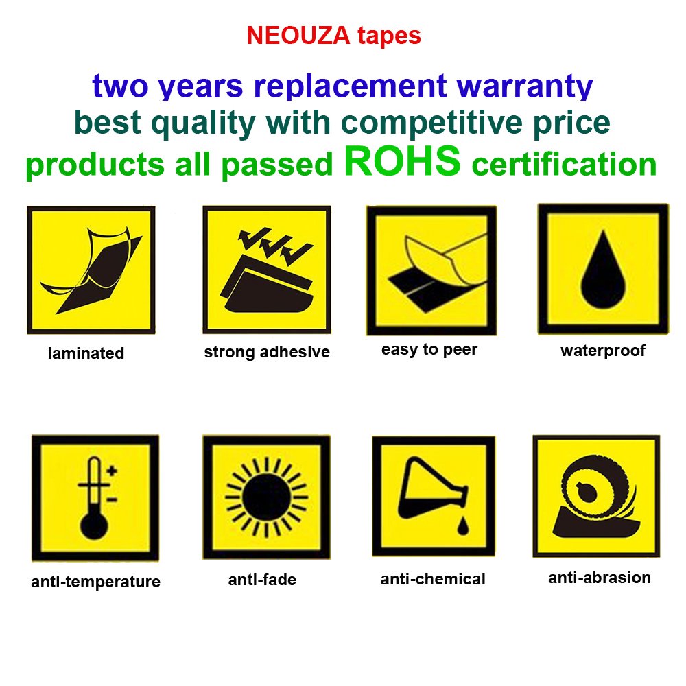 Cinta de Etiquetas Compatible NEOUZA Negro en Naranja Fluorescente 12mmx8m para Brother P-Touch