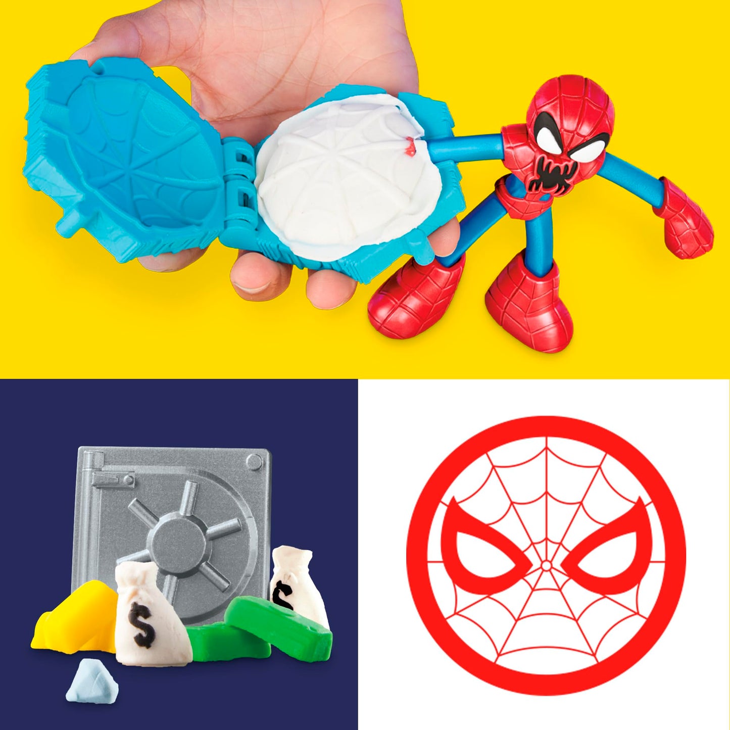 Set de Juego Play Doh Marvel Spider-Man Lanza y Atrapa con Figuras Flexibles y Accesorios para Niños y Niñas