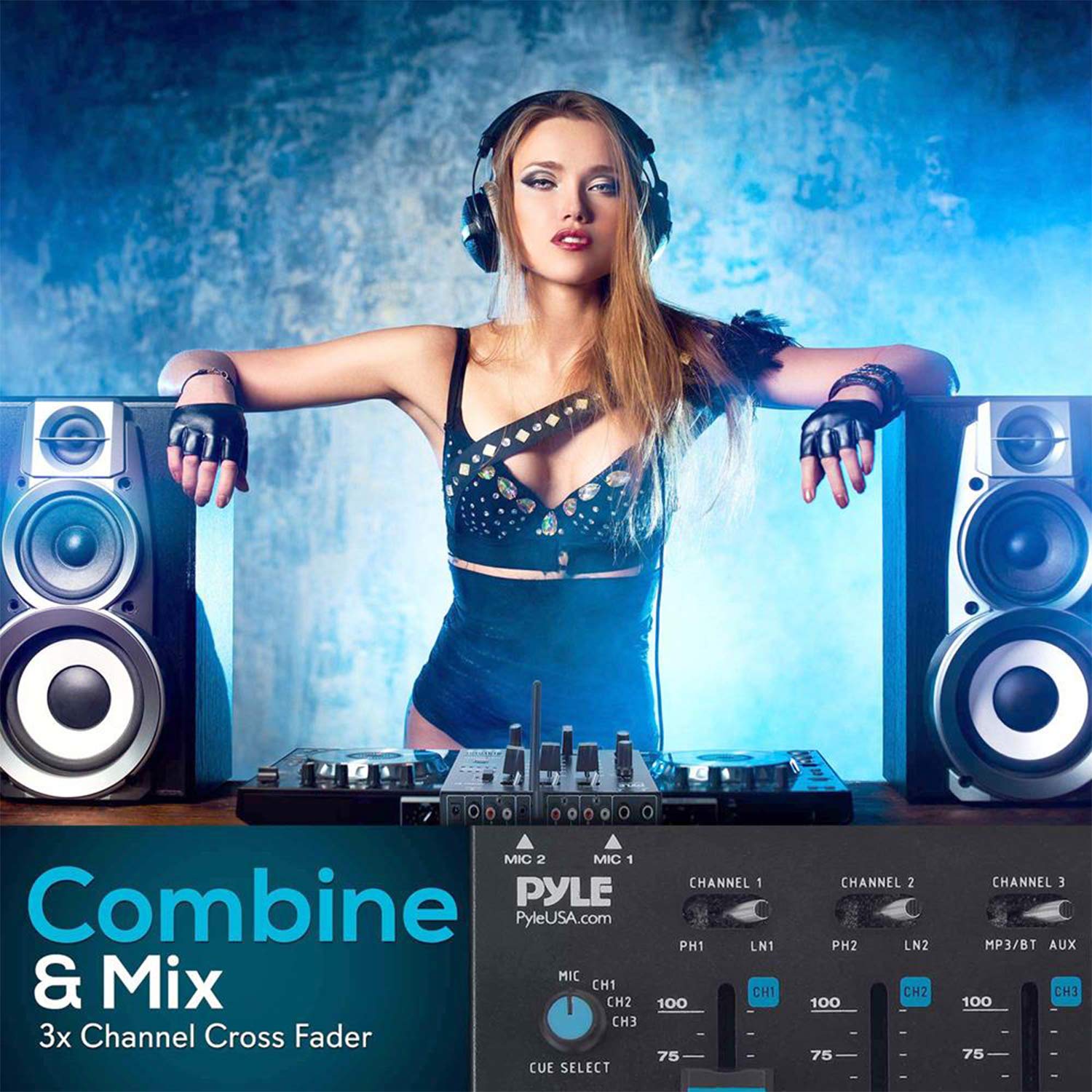 Mezclador de Sonido Pyle Blanco Inalámbrico para DJ con Bluetooth y USB