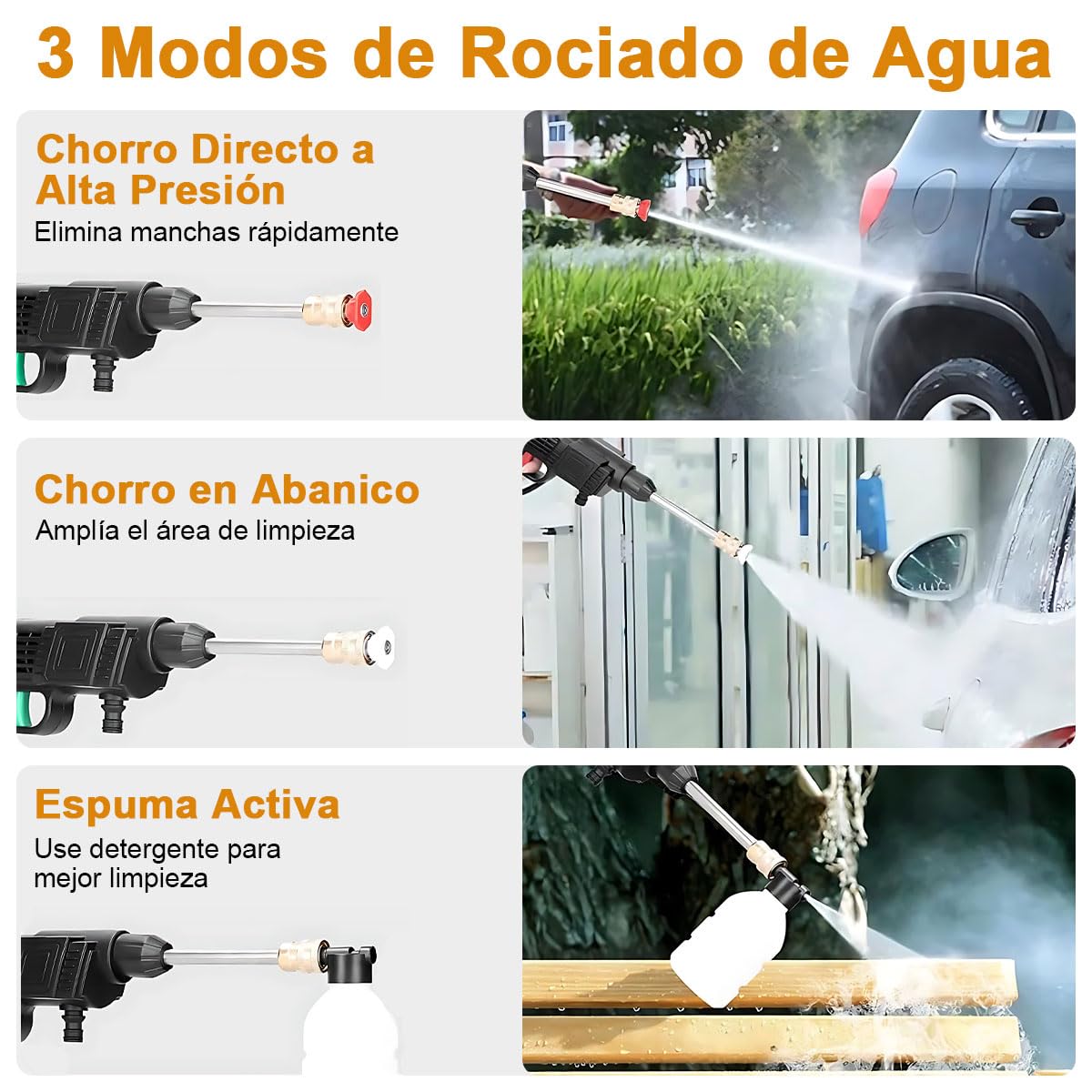 Pistola de Lavado Inalámbrica ADILIKADII Negra con Batería Dual y Hidrolavadora Portátil