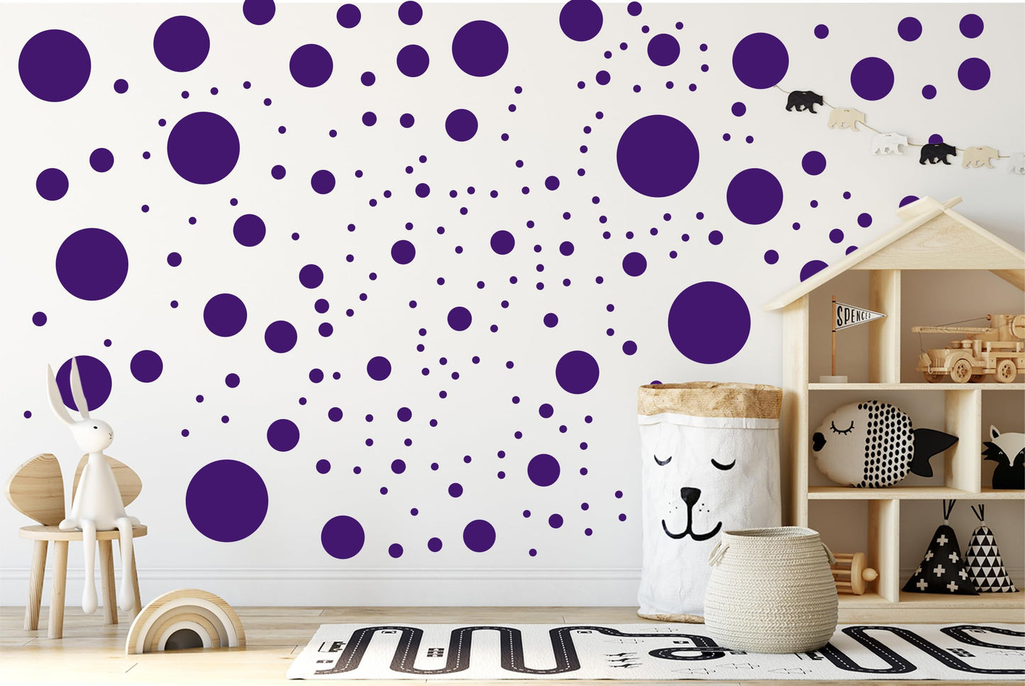 StickerDeen más de 500 calcomanías surtidas de lunares circulares para pared para recámara de niños, sala de estar, aula, cuarto de juegos. Adhesivos de vinilo removibles para pared, calcomanías de