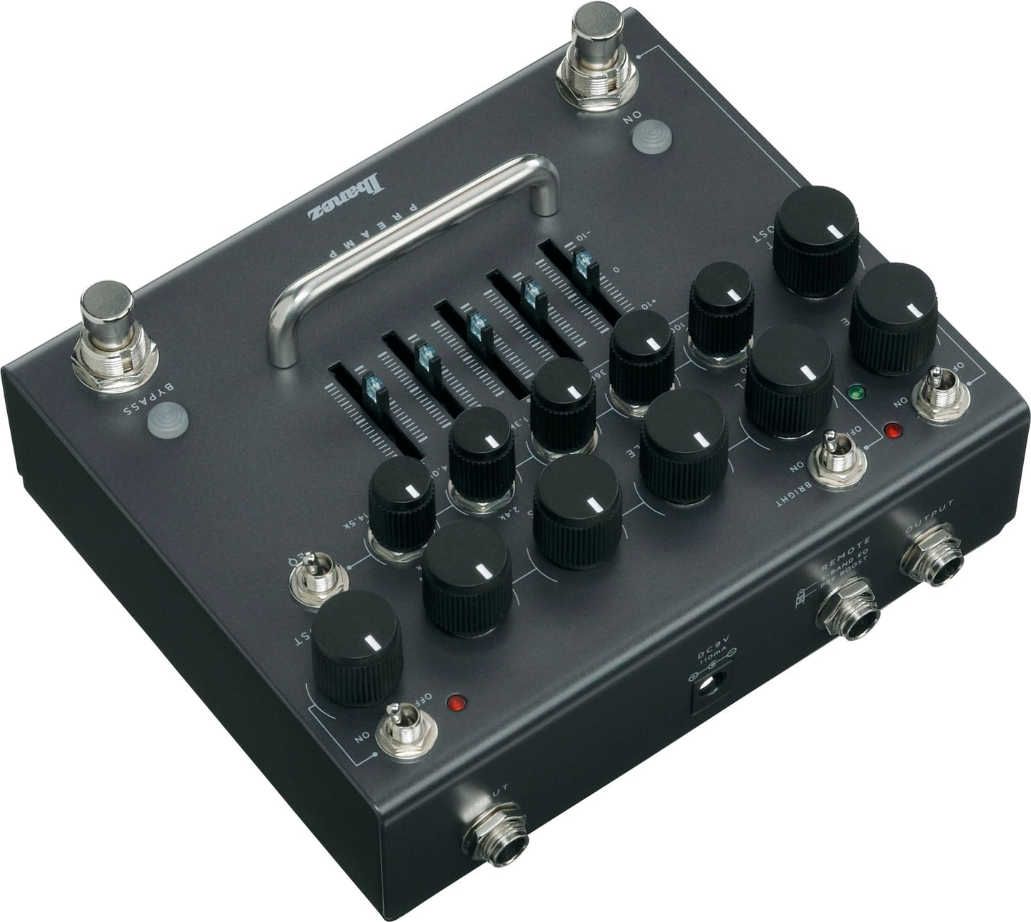 IBANEZ PTPRE Preamp de Guitarra Clásico Negro con 5 Bandas Paramétricas EQ y Post Boost