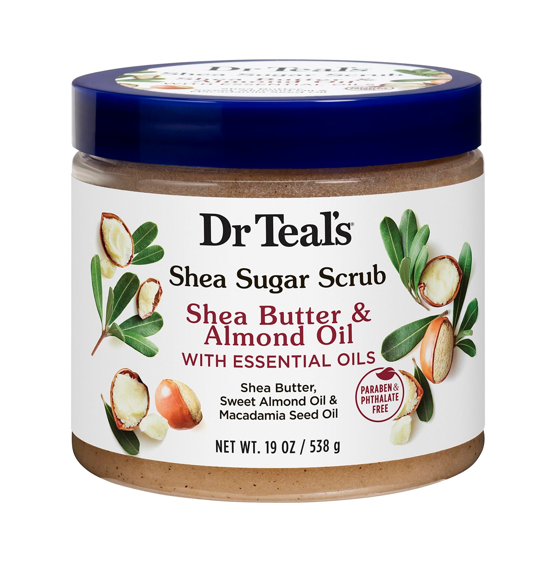 Dr Teal's Scrub Exfoliante para la Piel con Manteca de Karité y Azúcar, 19 Onzas