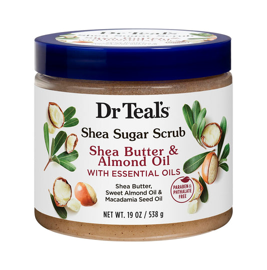 Dr Teal's Scrub Exfoliante para la Piel con Manteca de Karité y Azúcar, 19 Onzas
