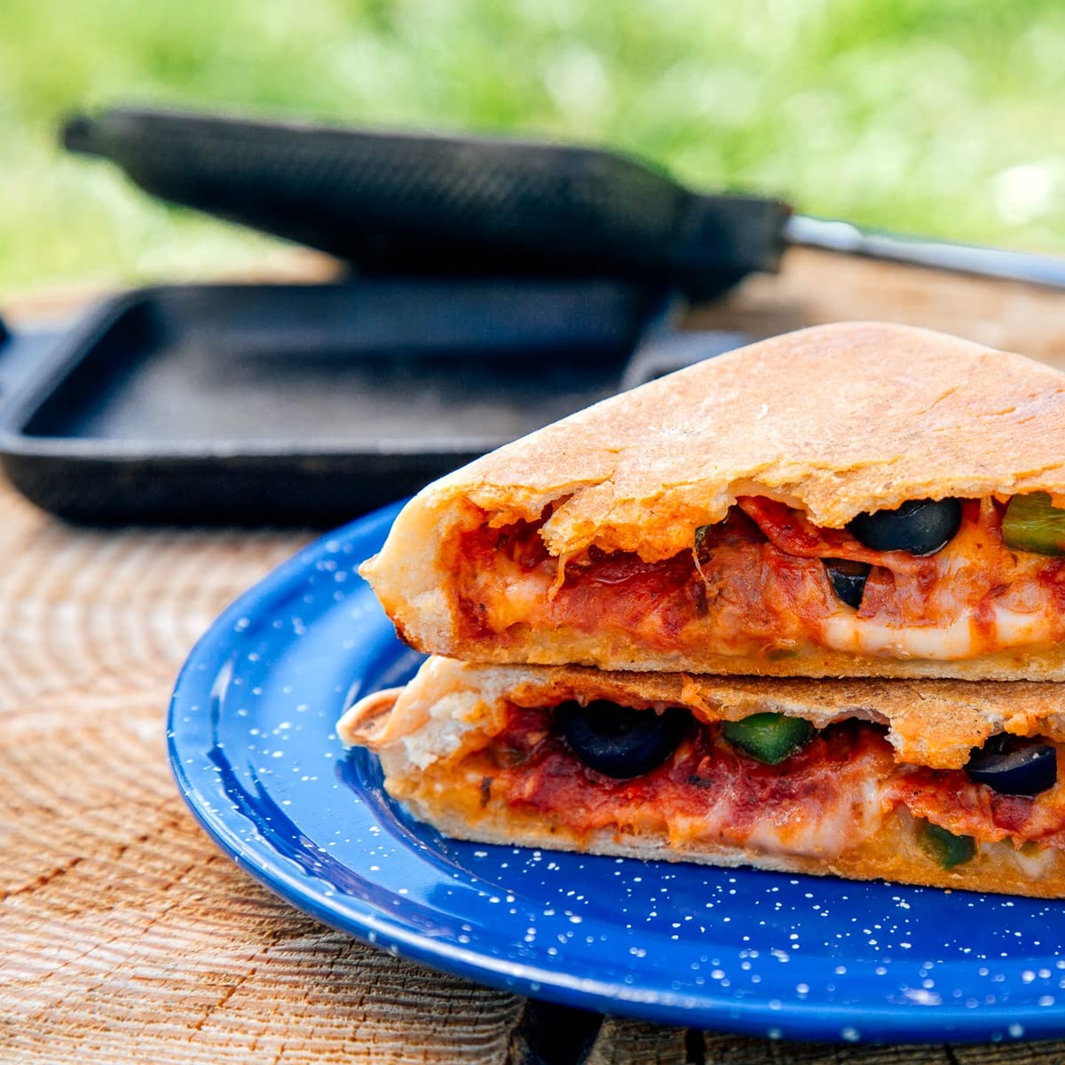 AILITOR - Sandwichera de Campfire de hierro fundido, paquete de 4 unidades, para camping, cocina de pastel de montaña