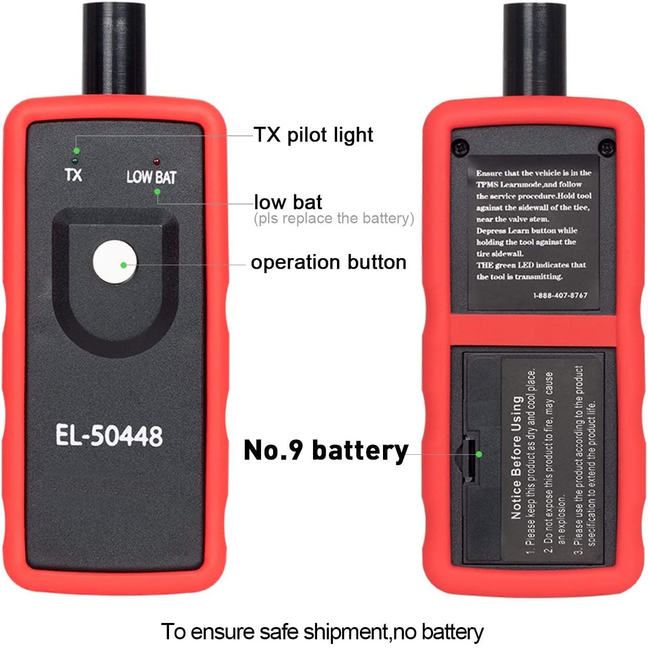 Sensor de Presión de Neumáticos KINGBOLEN EL-50448 Azul Compatible con Serie Gm