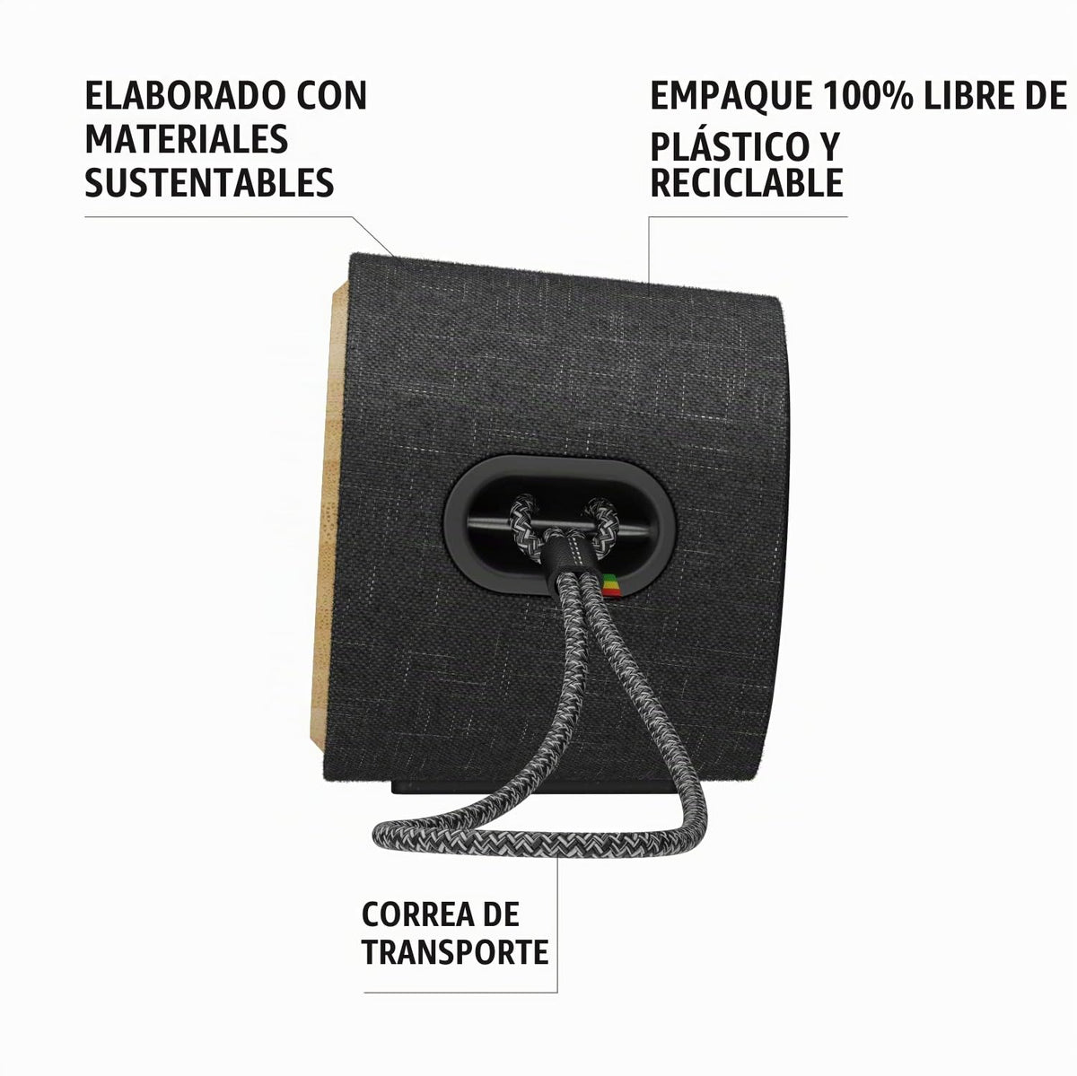 Altavoz Portátil House of Marley Negro con Conectividad Bluetooth y Materiales Sostenibles