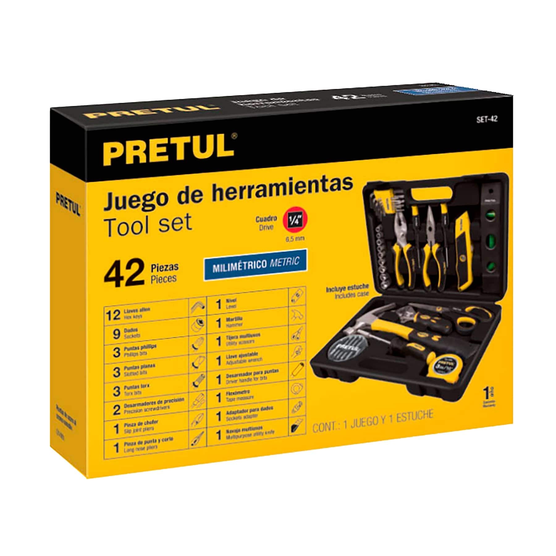 Juego de Herramientas Pretul Comfort Grip 42 Piezas